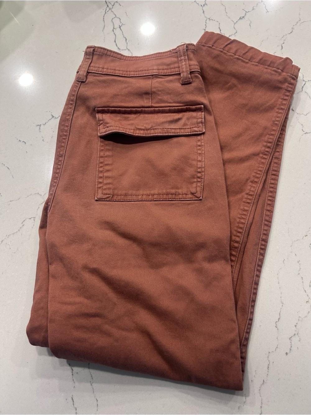 Women’s Casual Cargo Pants in Rust Brown